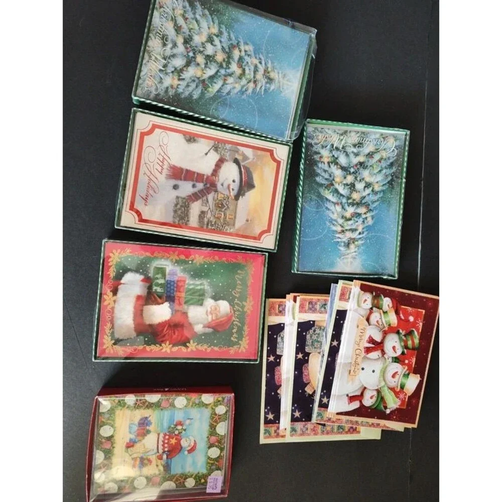140 pcs vintage Christmas holidays postcards 70 cards + 70 envelopes, assorted
